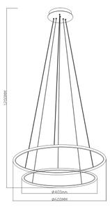 Zuma Line PL201004B-2BK - LED Пендел MARSEILLE LED/40W/230V черен