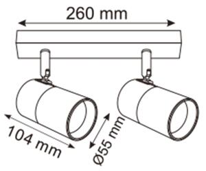 Zuma Line 2204BD-2-BK - Спот FORI 2xGU10/50W/230V черен/златист