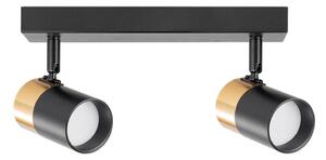 Zuma Line 2204BD-2-BK - Спот FORI 2xGU10/50W/230V черен/златист