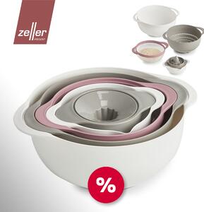 Кухненски комплект 5 части Zeller - бяло/сиво/малина