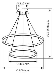 LED Пендел LEA LED/35W/230V 4000K Ø 60 см златист