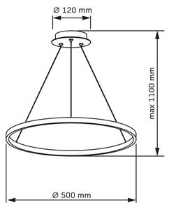 LED Пендел LEA LED/20W/230V 4000K Ø 50 см черен