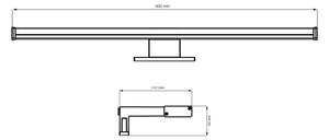 LED Лампа за огледало в баня ELBA LED/8W/230V 4000K 40 см IP44 черен
