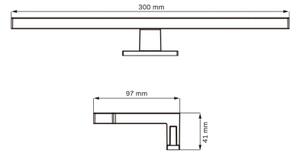 LED Лампа за огледало в баня MILOS LED/5W/230V 4000K 30 см IP44 черен