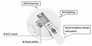 LED Плафон за баня SLIDE LED/6/12/18/24W/230V IP44 бял