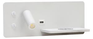 Immax 08285L-LED стенен LED с полка, USB и безжично зареждане, 3W/230V
