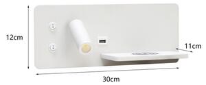 Immax 08285L-LED стенен LED с полка, USB и безжично зареждане, 3W/230V