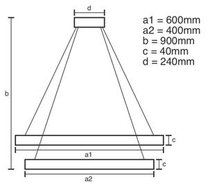 Brilagi - LED димируема висяща лампа на кабел CIRCLE LED/70W/230V 3000-6500K златиста + дистанционно управление