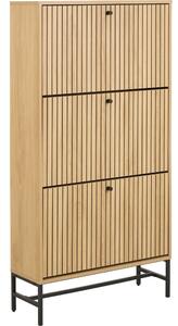 Накланяща се стойка за обувки от дъбов декор в естествен цвят 72x140x25 cm Albany – Actona