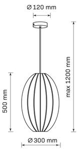 Пендел KAREI 1xE27/20W/230V Ø 30 см бял