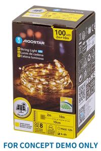 Aigostar - LED соларна коледна гирлянда 500xLED/8 режима 52m IP65 топла бяла 1200 mAh