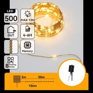 Aigostar - LED соларна коледна гирлянда 500xLED/8 режима 52m IP65 топла бяла 1200 mAh