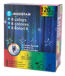 Aigostar - LED Външна коледна гирлянда 120xLED/8 функции 6x0,6m IP44 многоцветна + ДУ