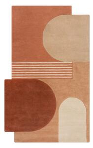 Ръчно изработен вълнен килим теракотен 200x290 cm Lozenge Terracotta – Flair Rugs