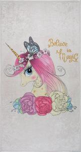 Детски килим подходящ за пране в цвят слонова кост 80x120 cm Cute Unicorn – Vitaus
