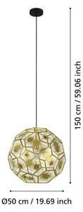 Eglo 39756 - Висящ полилей SKOURA 1xE27/60W/230V ⌀ 50 см