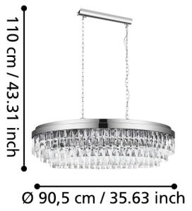 Eglo 39494 - Висящ полилей VALPARAISO 10xE14/40W/230V лъскав хром