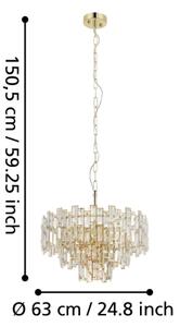 Eglo 39613 - Висящ полилей CALMEILLES 10xE14/25W/230V ⌀ 63 см