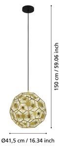 Eglo 39755 - Висящ полилей SKOURA 1xE27/60W/230V ⌀ 41 см