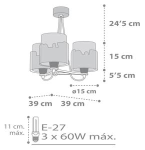 Dalber 61687 - Детски полилей BABY TRAVEL 3xE27 / 60W / 230V