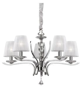Ideal Lux - Пендел PEGASO 5xE14/28W/230V Ø 72 см лъскав хром