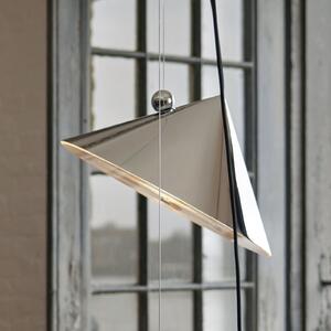 Tom Dixon LED висяща лампа Pose, сребриста, Ø 43 cm, стомана, димер, Затъмняване, Металик, Дневна/трапезария, Метал, Дизайн