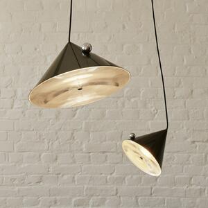 Tom Dixon LED висяща лампа Pose, зелена, Ø 43 cm, стомана dim, Затъмняване, Зелен, Дневна/трапезария, Метал, Дизайн
