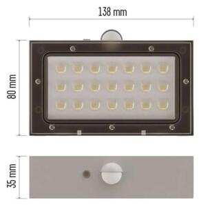 LED соларен прожектор с датчик за движение LED/3,7V 1200mAh 4000K IP65 бял