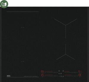 Вграден керамичен плот AEG NII64B30AZ (ST), индукционен, 4 нагревателни зони, сензорно управление, контрол OptiHeat, таймер, черен
