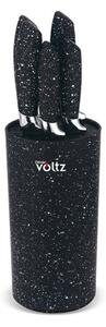 Комплект ножове и поставка Oliver Voltz Set OV51633G5, мраморно покритие, черни