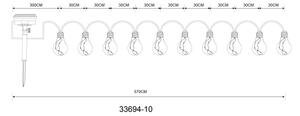 Globo 33694-10 - LED Соларен декоративни лампички 50xLED/0,06W/3,2V IP44