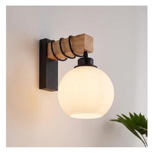 Brilagi - Стенно осветително тяло WOOD GLASS 1xE27/60W/230V бор/черен/бял