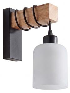 Brilagi - Настенно осветително тяло WOOD GLASS 1xE27/60W/230V бор/черен/бял
