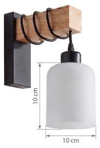 Brilagi - Настенно осветително тяло WOOD GLASS 1xE27/60W/230V бор/черен/бял