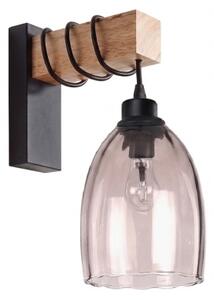 Brilagi - Стенно осветително тяло WOOD GLASS 1xE27/60W/230V бор/черно/опушено бежово