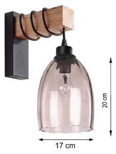 Brilagi - Стенно осветително тяло WOOD GLASS 1xE27/60W/230V бор/черно/опушено бежово