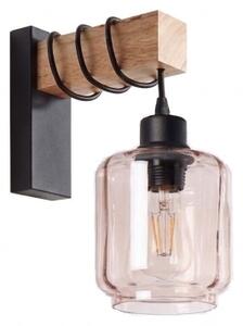 Brilagi - Настенно осветително тяло WOOD GLASS 1xE27/60W/230V борово/черно/опушено бежово