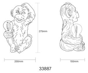 Globo 33887 - LED Соларен декорация LED/0,02W/3V IP44 маймуна