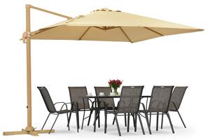 Градински чадър Siena 3x3m с бежово покритие Garden Point