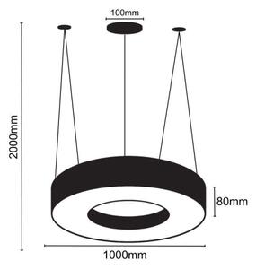 LED Пендел LED/50W/230V 4000K Ø 100 см черен
