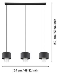 Eglo 39978 - Пендел SAPUARA 3xE27/40W/230V черен