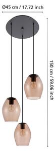 Eglo 390161 - Пендел ESTANYS 3xE27/40W/230V кафяв