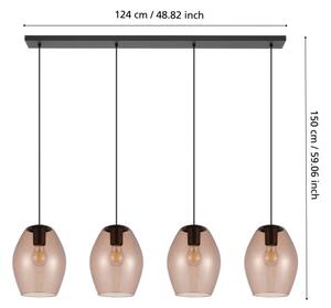 Eglo 390162 - Пендел ESTANYS 4xE27/40W/230V кафяв