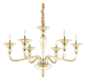 Ideal Lux - Пендел DANIELI 6xE14/40W/230V Ø 85 см месинг