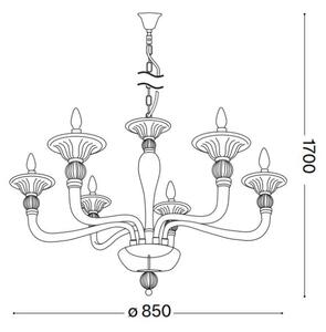 Ideal Lux - Пендел DANIELI 6xE14/40W/230V Ø 85 см месинг