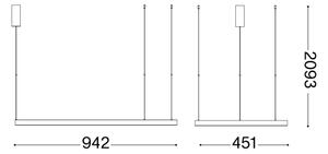 Ideal Lux - LED Пендел WAVES LED/37W/230V CRI 90 черен