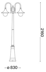 Ideal Lux - Екстериорна лампа CIMA 2xE27/52W/230V 216 см IP43 кафяв