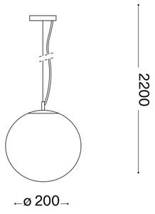 Ideal Lux - Пендел MAPA 1xE27/42W/230V Ø 20 см златист/опушен