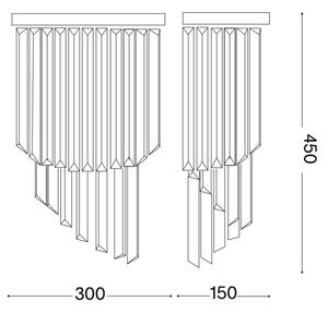 Ideal Lux - Кристален аплик CARLTON 3xE14/40W/230V златист