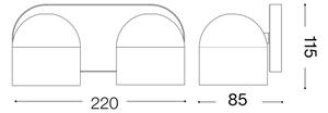 Ideal Lux - LED Стенен спот DODO 2xGX53/9W/230V месинг